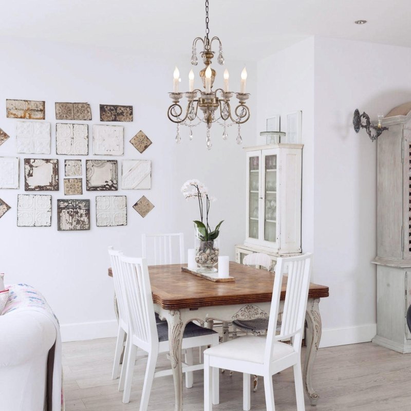 Samiyah 5 - Light Rustic Gold Crystal Chandelier - FCHF CITY