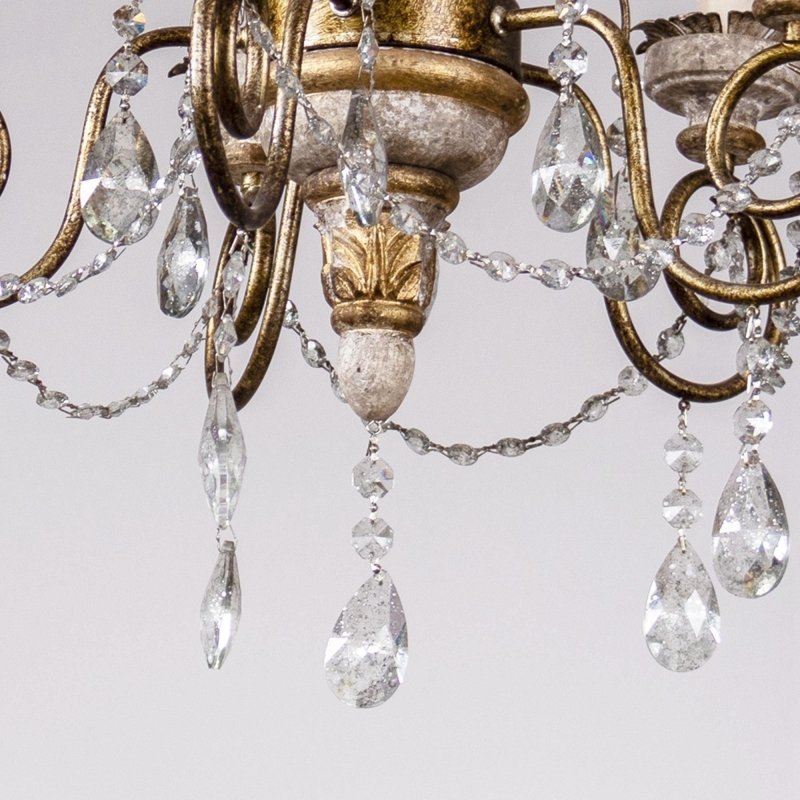 Samiyah 5 - Light Rustic Gold Crystal Chandelier - FCHF CITY