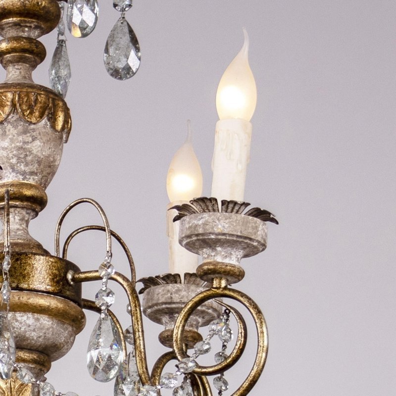 Samiyah 5 - Light Rustic Gold Crystal Chandelier - FCHF CITY