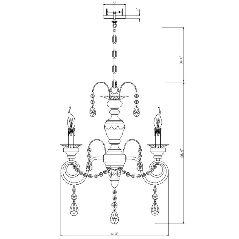 Samiyah 5 - Light Rustic Gold Crystal Chandelier - FCHF CITY