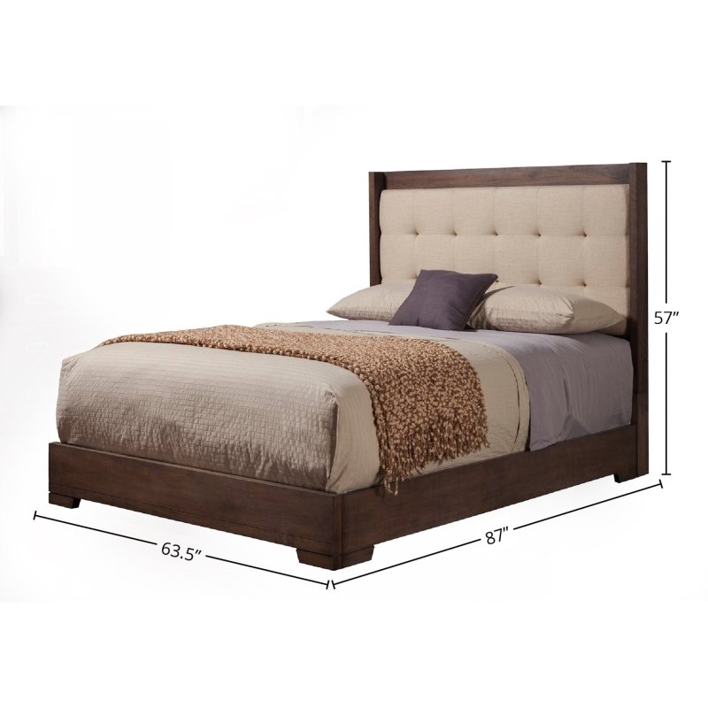 Savannah Queen Bed, Pecan - FCHF CITY