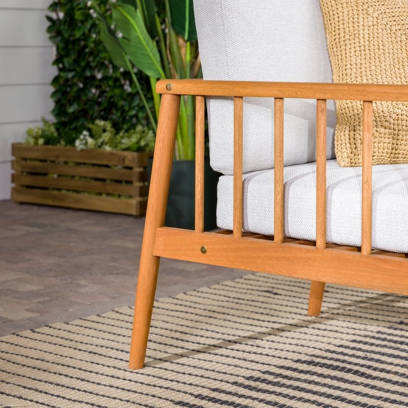 Sedona Modern Wood Spindle Patio Lounge Chair - FCHF CITY