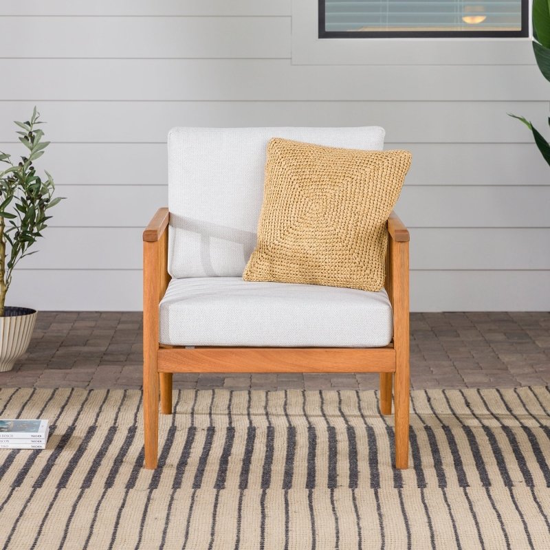 Sedona Modern Wood Spindle Patio Lounge Chair - FCHF CITY