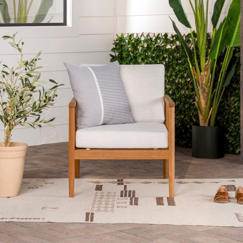 Sedona Modern Wood Spindle Patio Lounge Chair - FCHF CITY