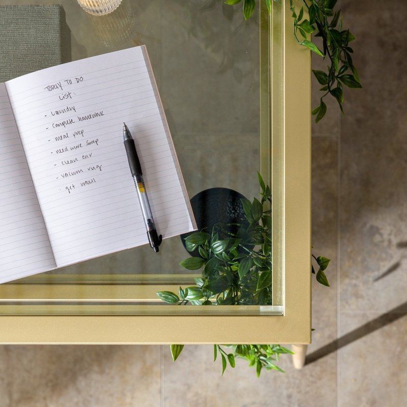 Seraphina Two - Tier Glass Desk - FCHF CITY