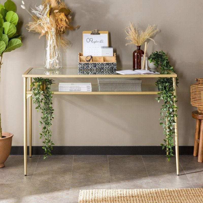 Seraphina Two - Tier Glass Desk - FCHF CITY