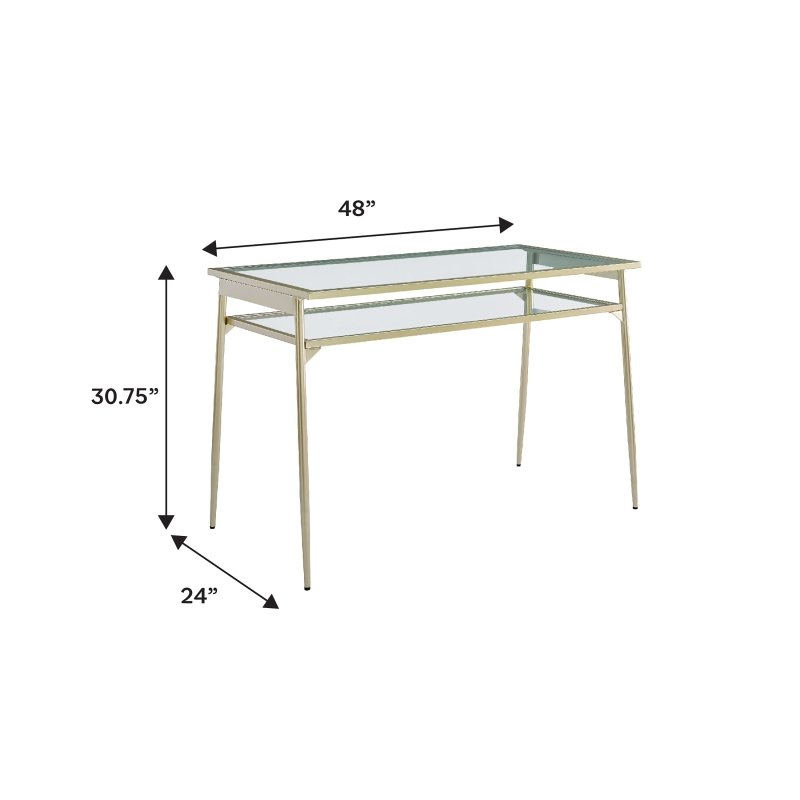 Seraphina Two - Tier Glass Desk - FCHF CITY