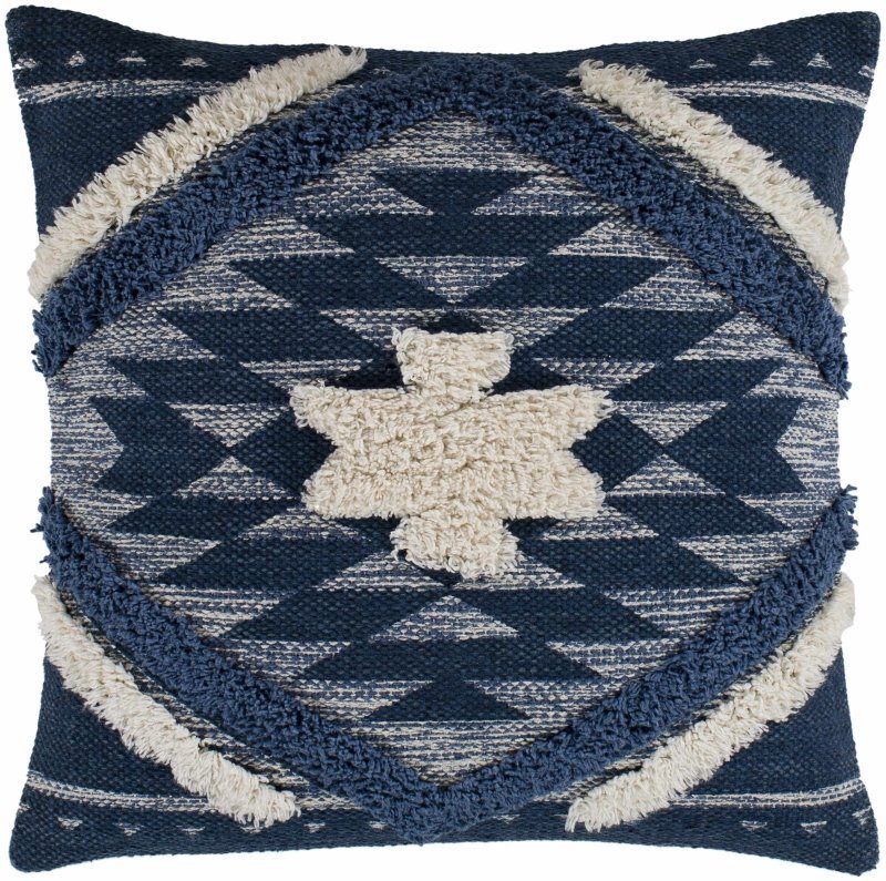 Shepardsville Navy Kilim Geometric Throw Pillow - FCHF CITY