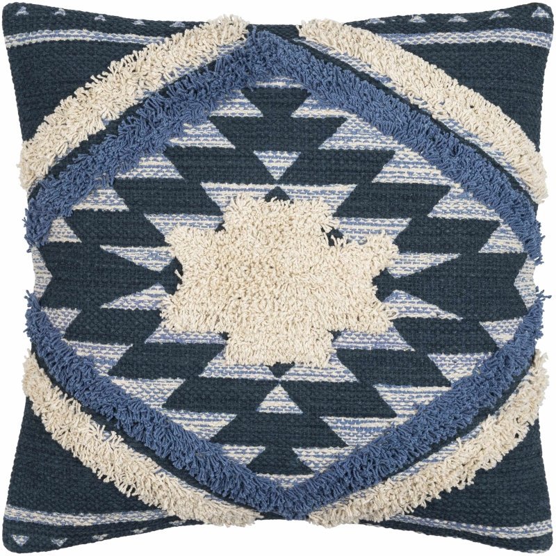 Shepardsville Navy Kilim Geometric Throw Pillow - FCHF CITY