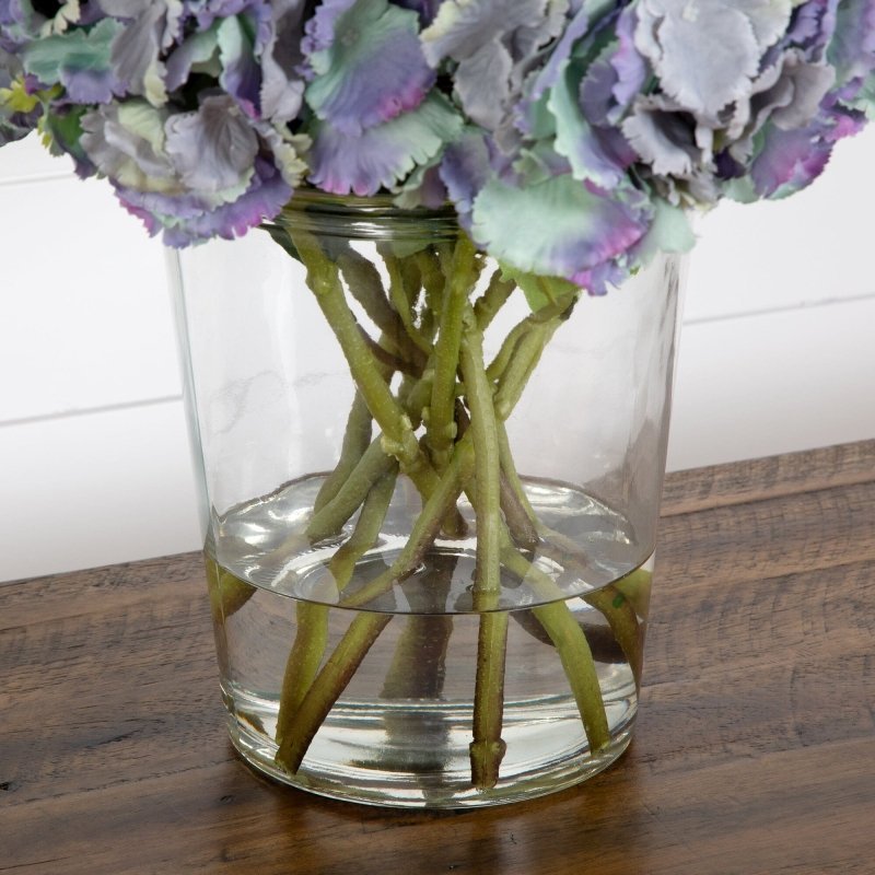 Signature Collection 18” Blooming Hydrangea Artificial Arrangement in Glass Vase - FCHF CITY
