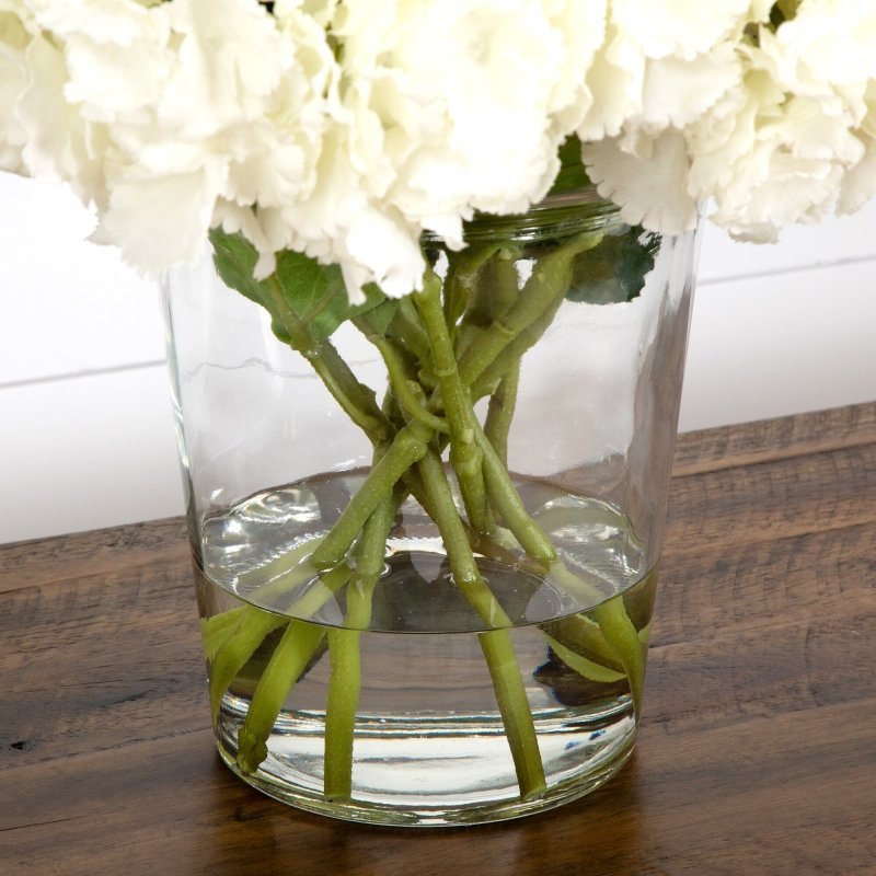 Signature Collection 18” Blooming Hydrangea Artificial Arrangement in Glass Vase - FCHF CITY