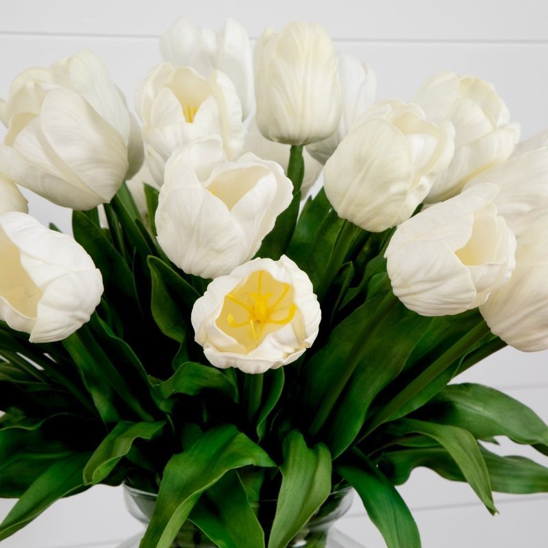 Signature Collection 24” Tulip Artificial Arrangement in Glass Vase - FCHF CITY