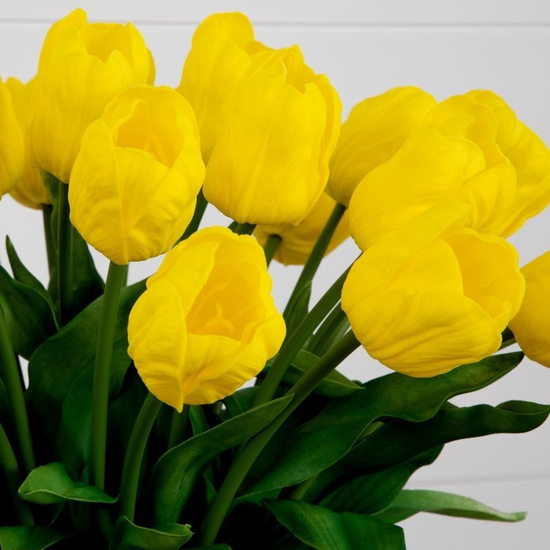 Signature Collection 26” Giant Tulip Artificial Arrangement in Glass Vase - FCHF CITY