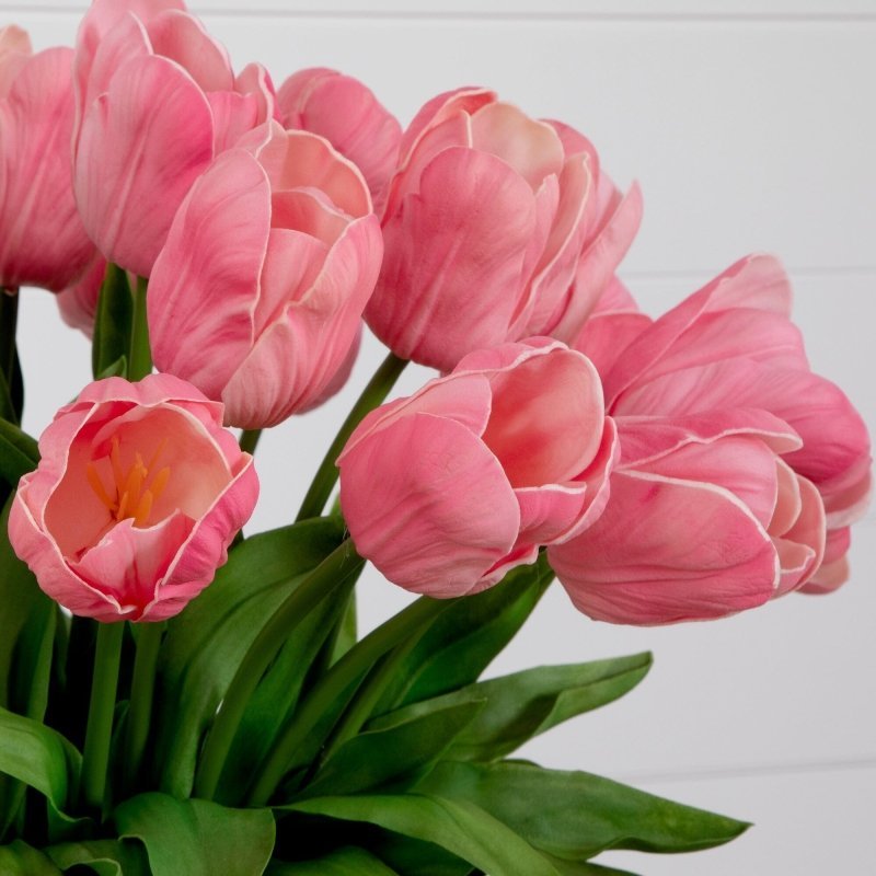 Signature Collection 26” Giant Tulip Artificial Arrangement in Glass Vase - FCHF CITY