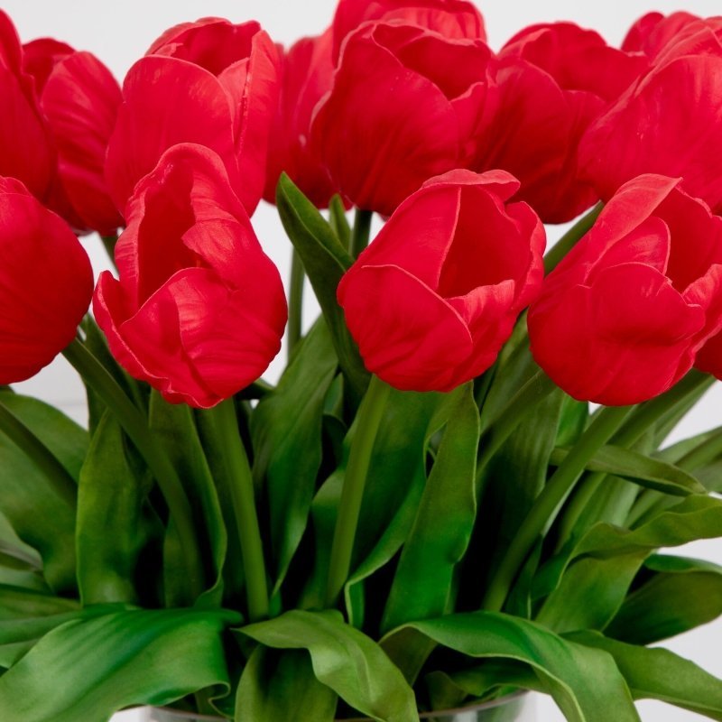 Signature Collection 26” Giant Tulip Artificial Arrangement in Glass Vase - FCHF CITY
