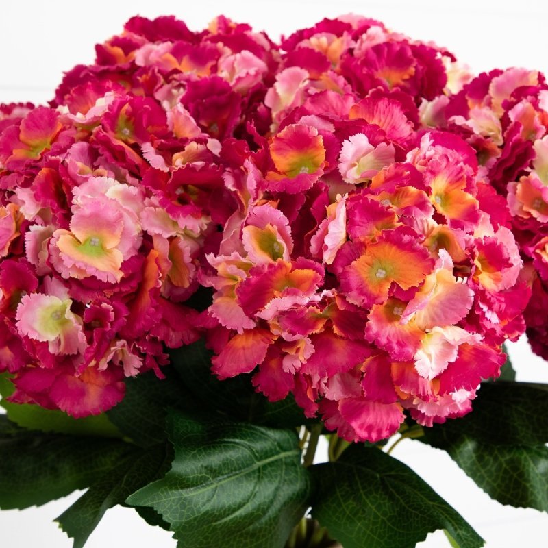 Signature Collection 30” Artificial Hydrangea Arrangement in Ceramic Floral Printed Vase - FCHF CITY