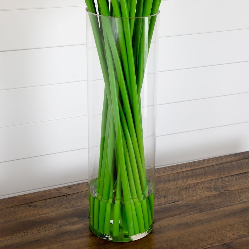 Signature Collection 44” Gladiola Artificial Arrangement in Glass Vase - FCHF CITY