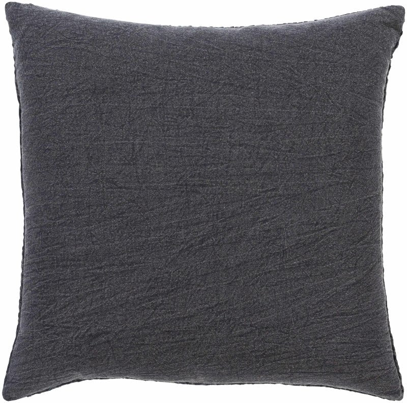 Skipperville Textured Black Woven Square Throw Pillow - FCHF CITY