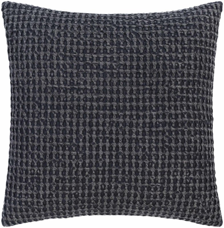 Skipperville Textured Black Woven Square Throw Pillow - FCHF CITY