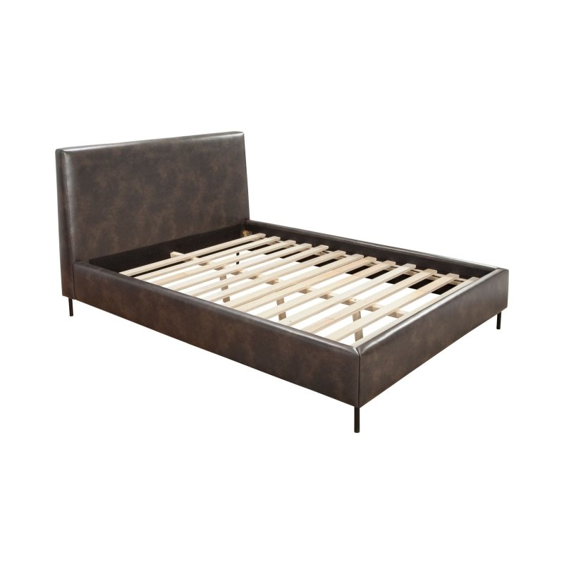 Sophia Faux Leather Platform Bed, Gray - FCHF CITY