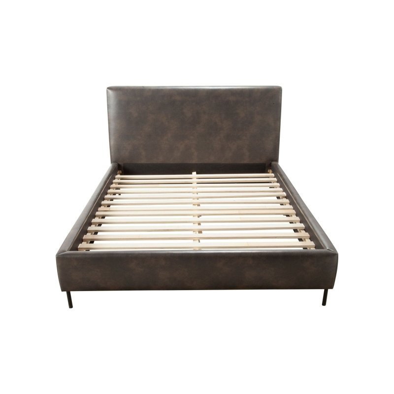 Sophia Faux Leather Platform Bed, Gray - FCHF CITY