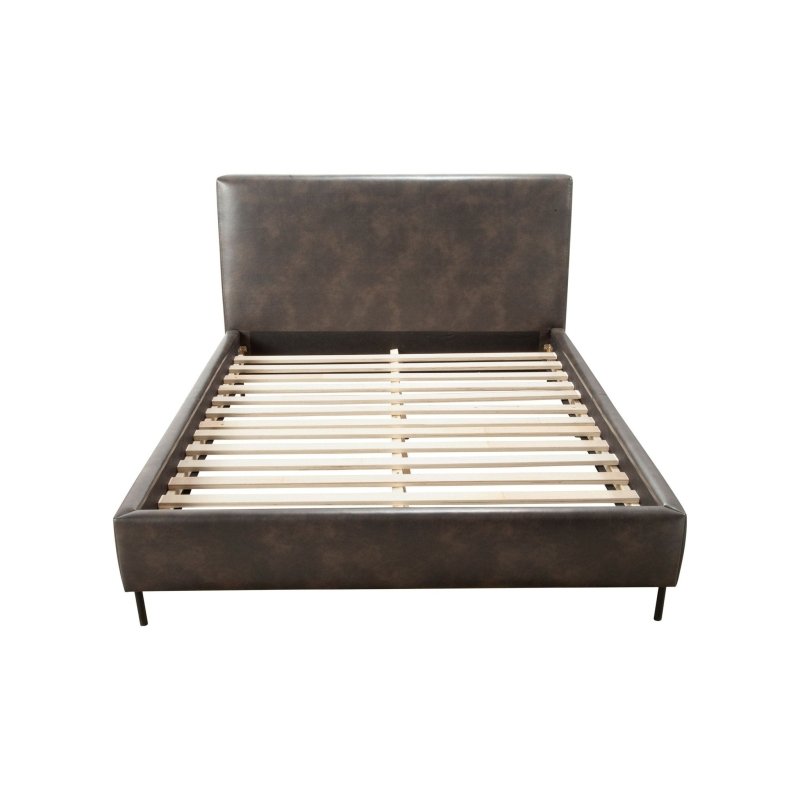 Sophia Faux Leather Platform Bed, Gray - FCHF CITY