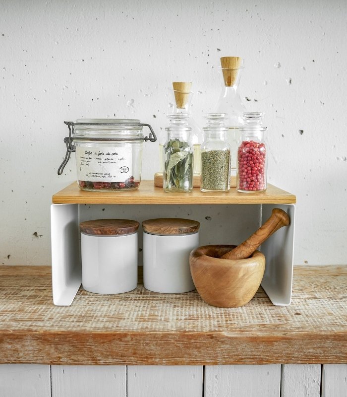 Stackable Countertop Shelf - Two Sizes - Steel + Wood - FCHF CITY