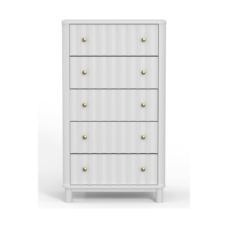 Stapleton Five Drawer Chest, White - FCHF CITY