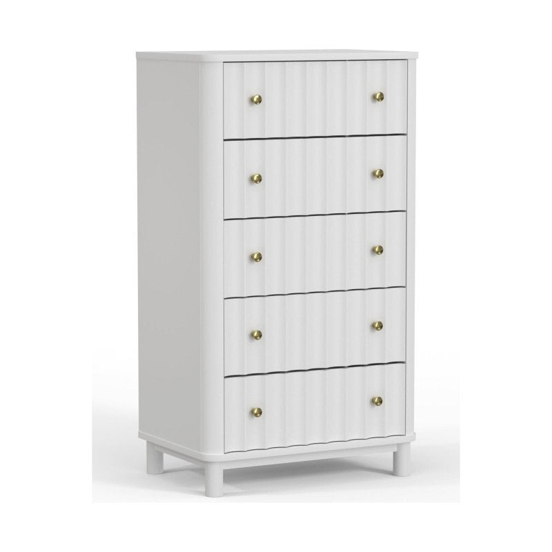 Stapleton Five Drawer Chest, White - FCHF CITY
