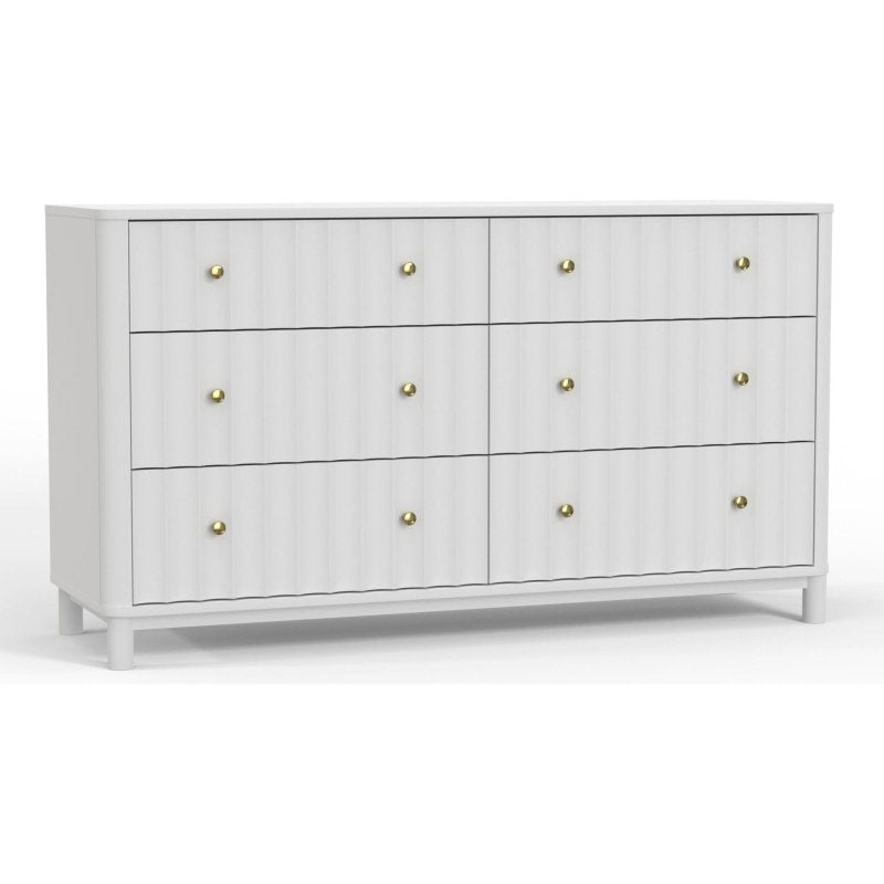 Stapleton Six Drawer Dresser, White - FCHF CITY