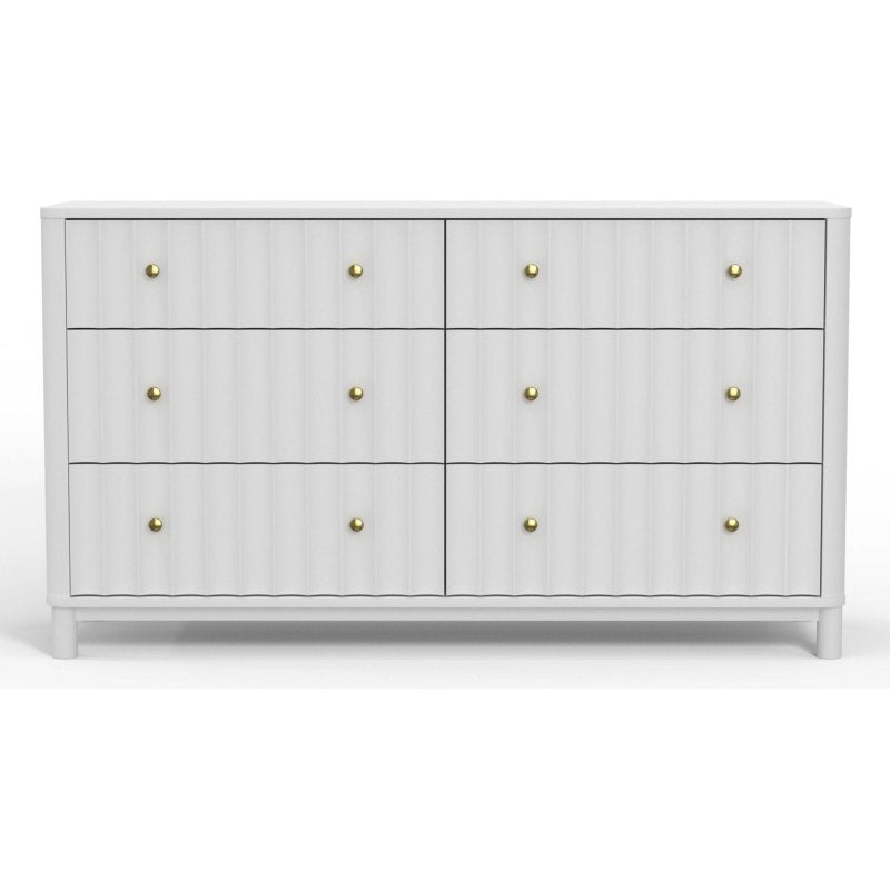 Stapleton Six Drawer Dresser, White - FCHF CITY