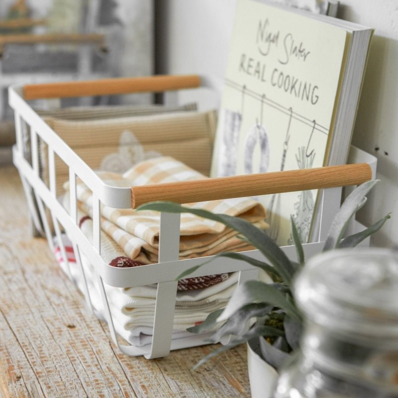 Storage Basket - Two Sizes - Steel + Wood - FCHF CITY