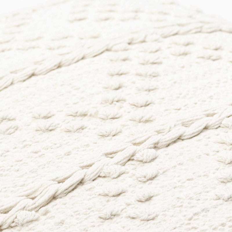 Sumiton White Textured Crochet Cotton Throw Pillow - FCHF CITY