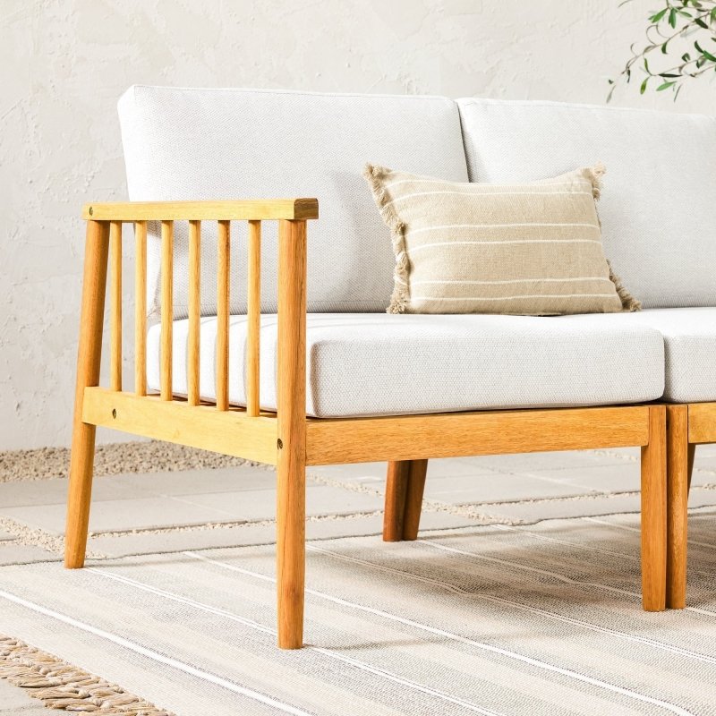 Taylor Modern Wood Outdoor 3 - Piece L - Shaped Sectional Set - FCHF CITY