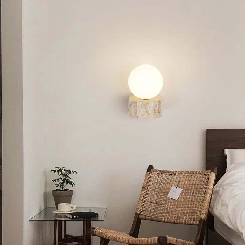 Travertine Orb Wall Light - FCHF CITY
