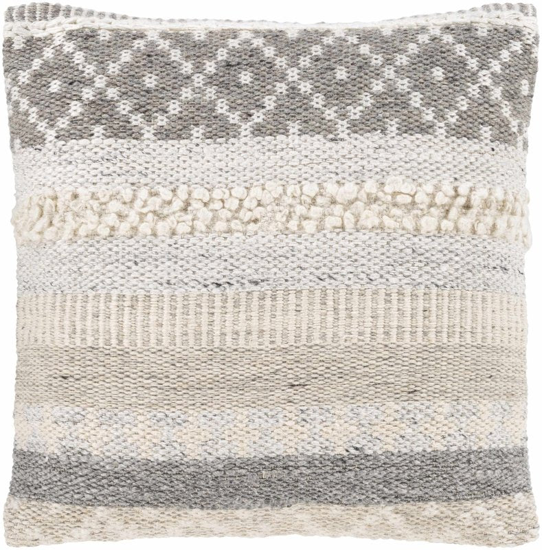 Truckee Neutral Textured Wool Throw Pillow - FCHF CITY