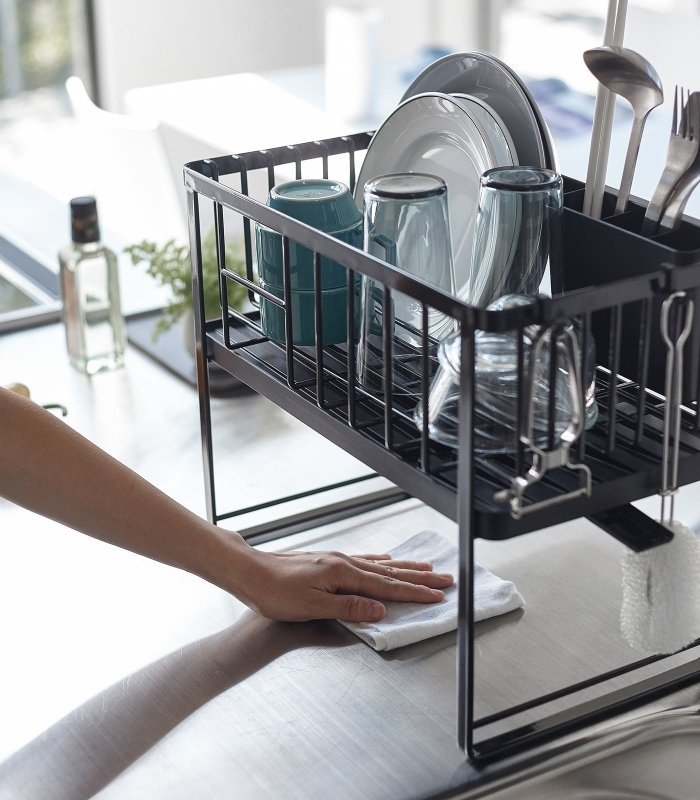 Two - Tier Wire Dish Rack - Steel - FCHF CITY