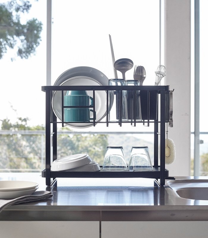 Two - Tier Wire Dish Rack - Steel - FCHF CITY