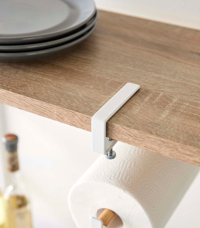 Undershelf Paper Towel Holder - Steel + Wood - FCHF CITY