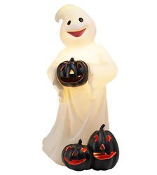 Vintage Ghost with Black Pumpkins Halloween Decor - FCHF CITY