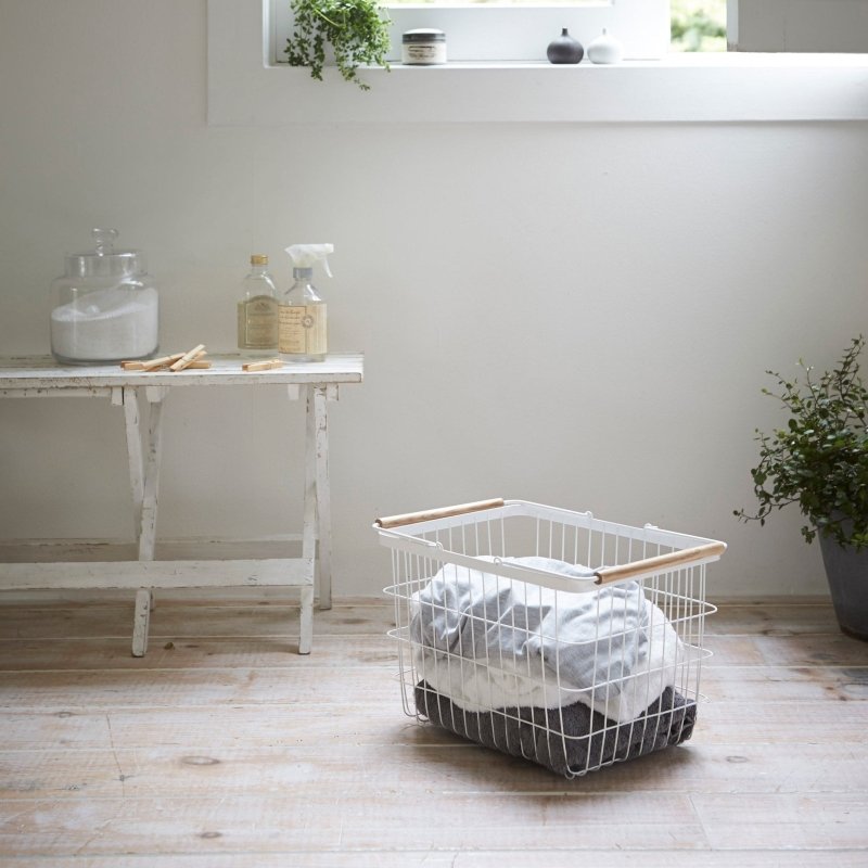 Wire Basket - Two Sizes - Steel + Wood - FCHF CITY