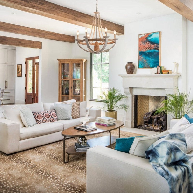 Wood Bead 6 - Light Chandelier - FCHF CITY