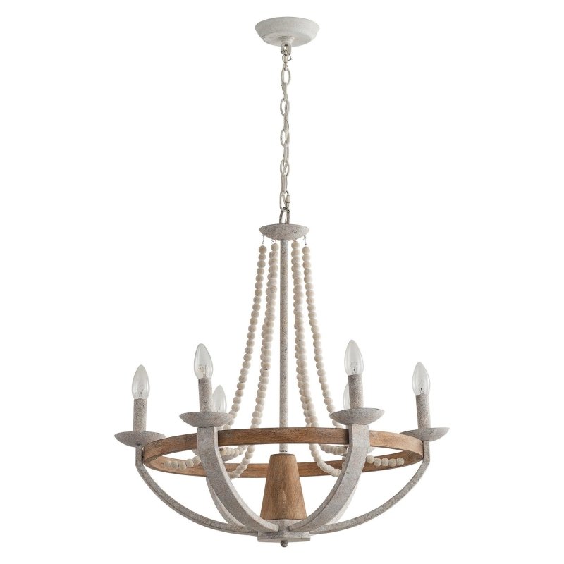 Wood Bead 6 - Light Chandelier - FCHF CITY