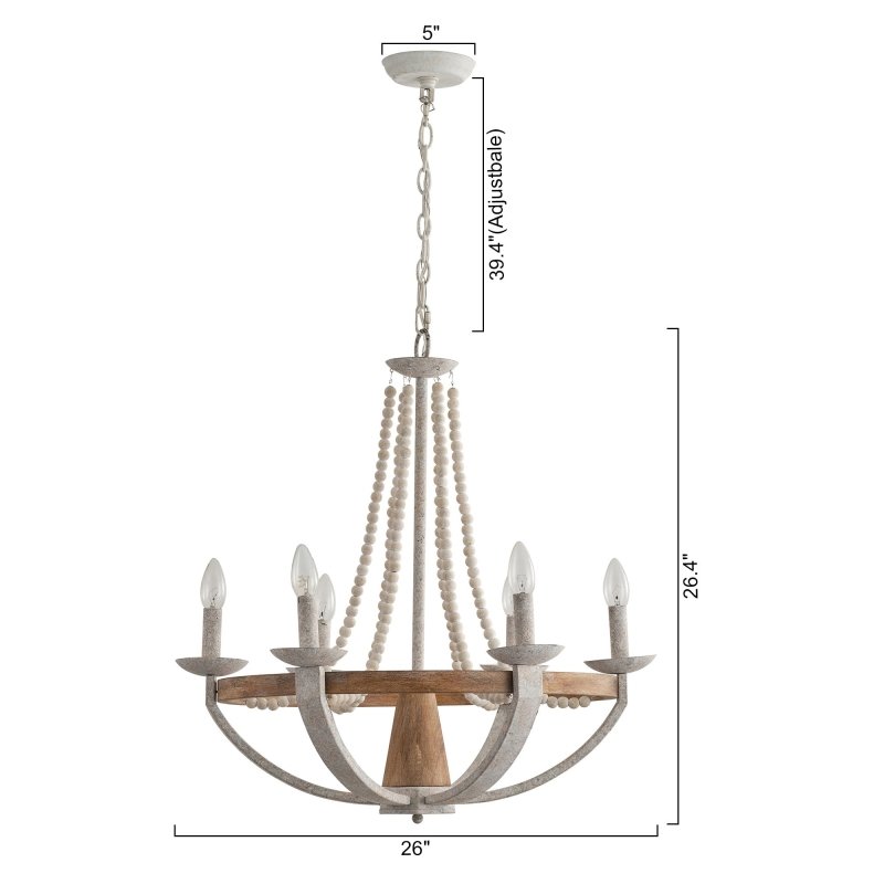 Wood Bead 6 - Light Chandelier - FCHF CITY