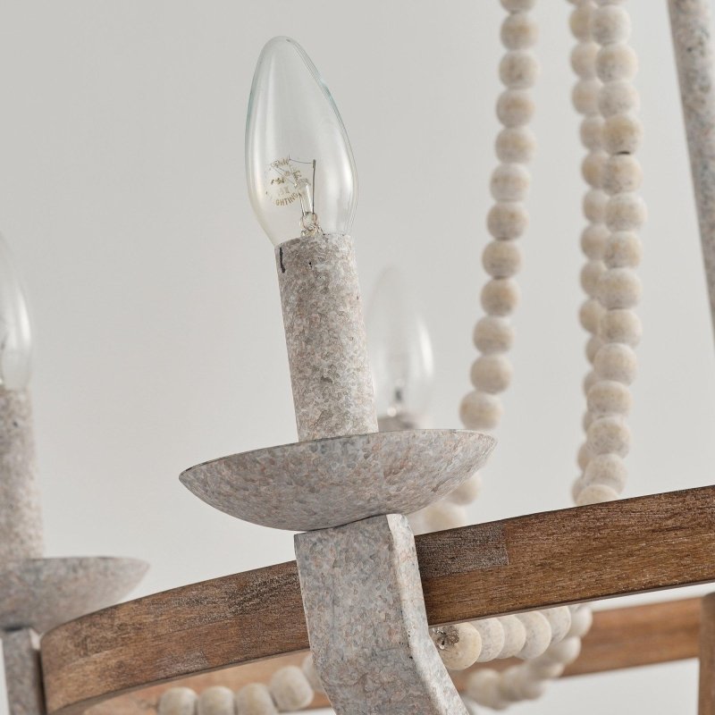 Wood Bead 6 - Light Chandelier - FCHF CITY