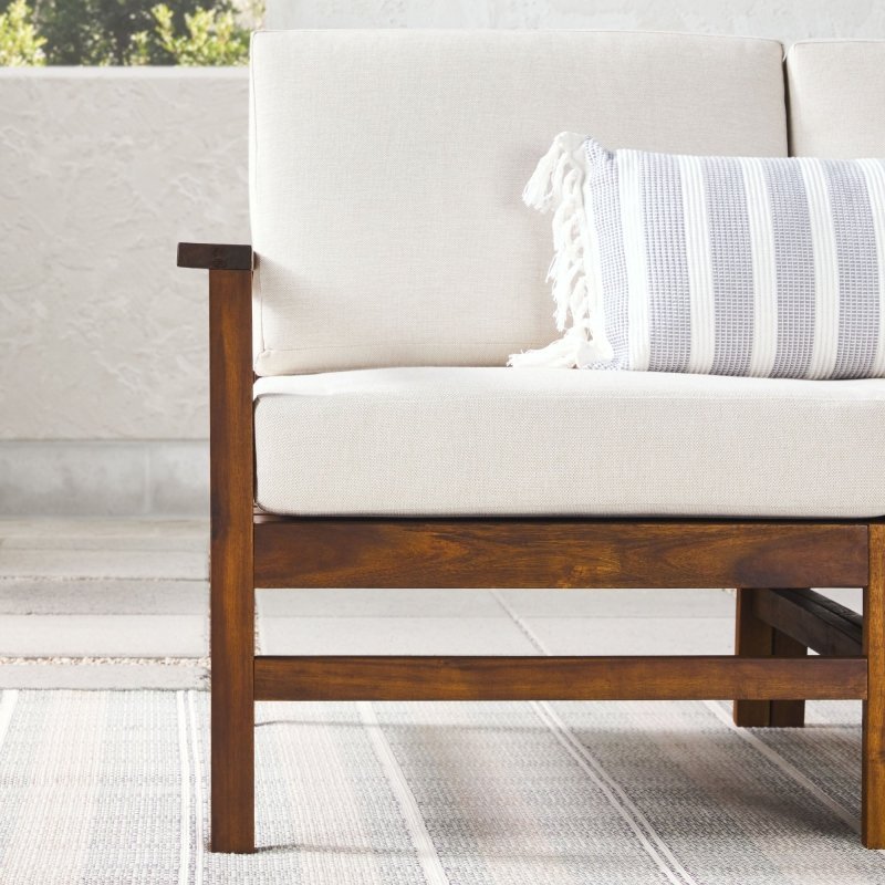 Wren Modern Wood 5 - Piece Outdoor Corner Sectional - FCHF CITY