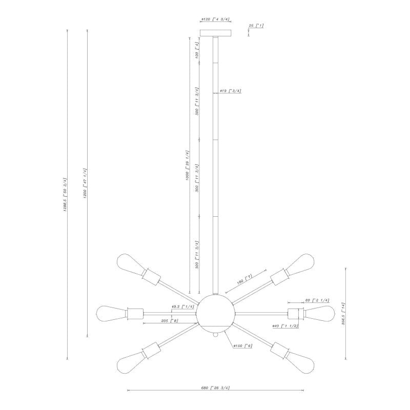 Yervant 18 - Light Brass Sputnik Sphere Chandelier - FCHF CITY