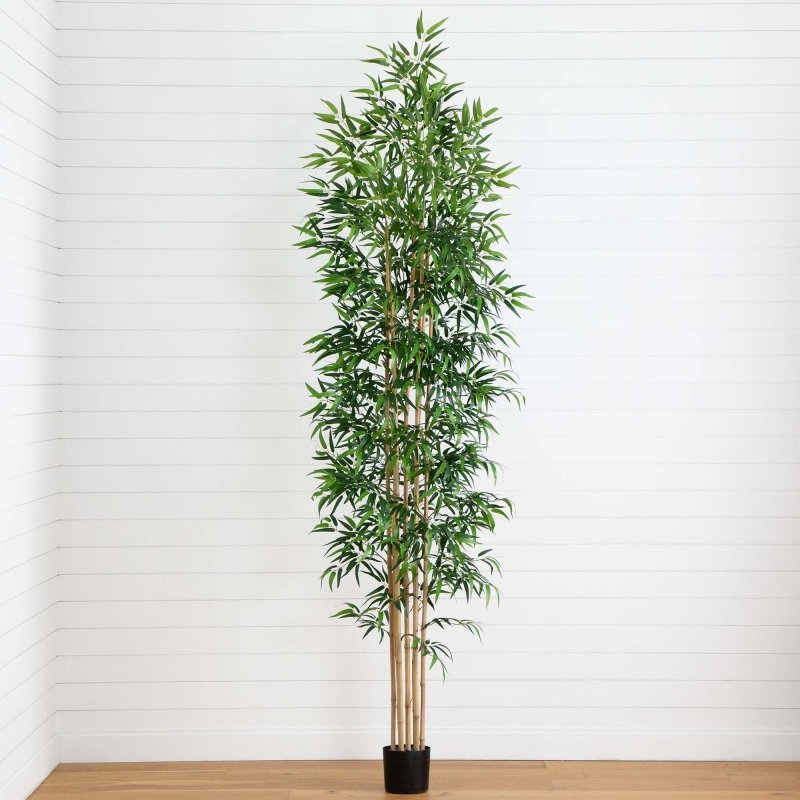 10’ Artificial Bamboo Tree with Real Bamboo Trunks - FCHF CITY