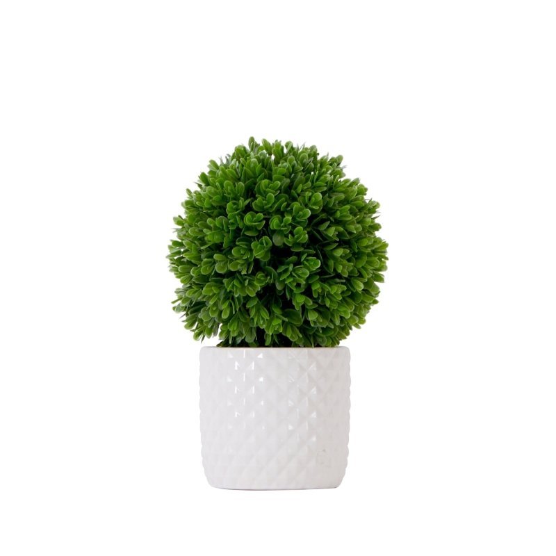 10&quot; Artificial Boxwood Topiary Plant with Decorative Planter - FCHF CITY