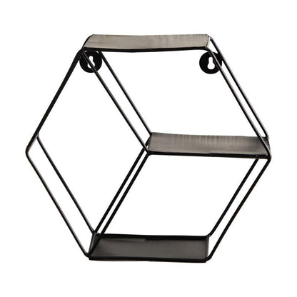 10” Black Matte Hexagon Wall Shelf - FCHF CITY